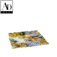 AD TREND - PIATTO QUADRATO VETRO ASSORTITO 2 DECORI CM 30 X 30