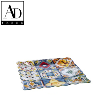 AD TREND - PIATTO QUADRATO VETRO ASSORTITO 2 DECORI CM 30 X 30