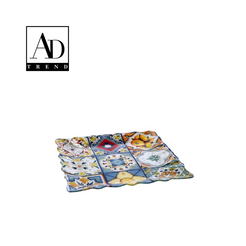 AD TREND - PIATTO QUADRATO VETRO ASSORTITO 2 DECORI CM 30 X 30 AD TREND - PIATTO QUADRATO VETRO ASSORTITO 2 DECORI CM 30 X 30