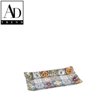 AD TREND - VASSOIO RETTANGOLARE VETRO ASSORTITO 2 DECORI 25X15XH3