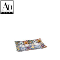 AD TREND - VASSOIO RETTANGOLARE VETRO ASSORTITO 2 DECORI 31X21XH4