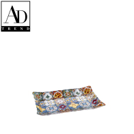 AD TREND - VASSOIO RETTANGOLARE VETRO ASSORTITO 2 DECORI 31X21XH4