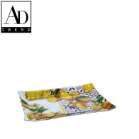 AD TREND - VASSOIO RETTANGOLARE VETRO ASSORTITO 2 DECORI 36X26XH4