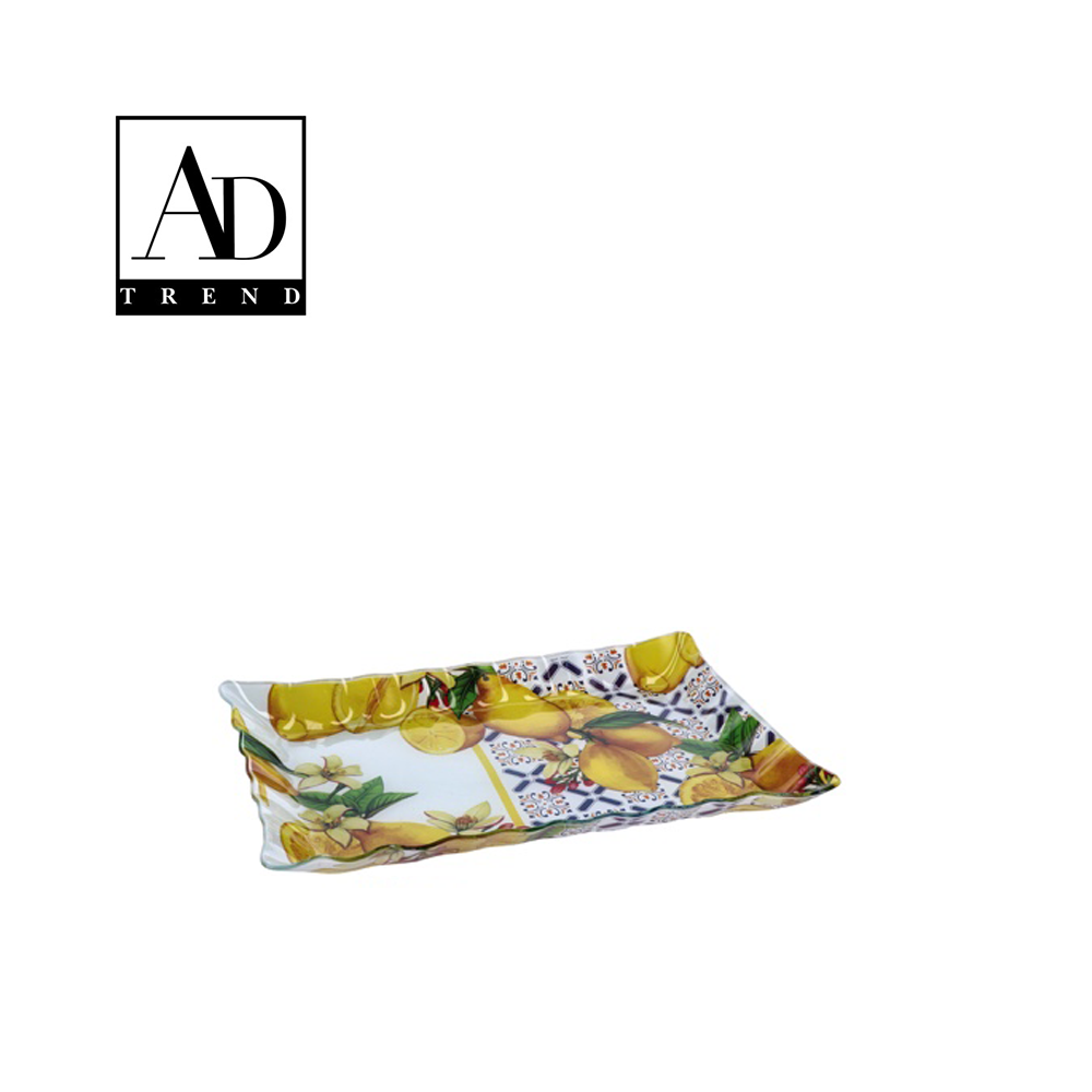 AD TREND - VASSOIO RETTANGOLARE VETRO ASSORTITO 2 DECORI 36X26XH4