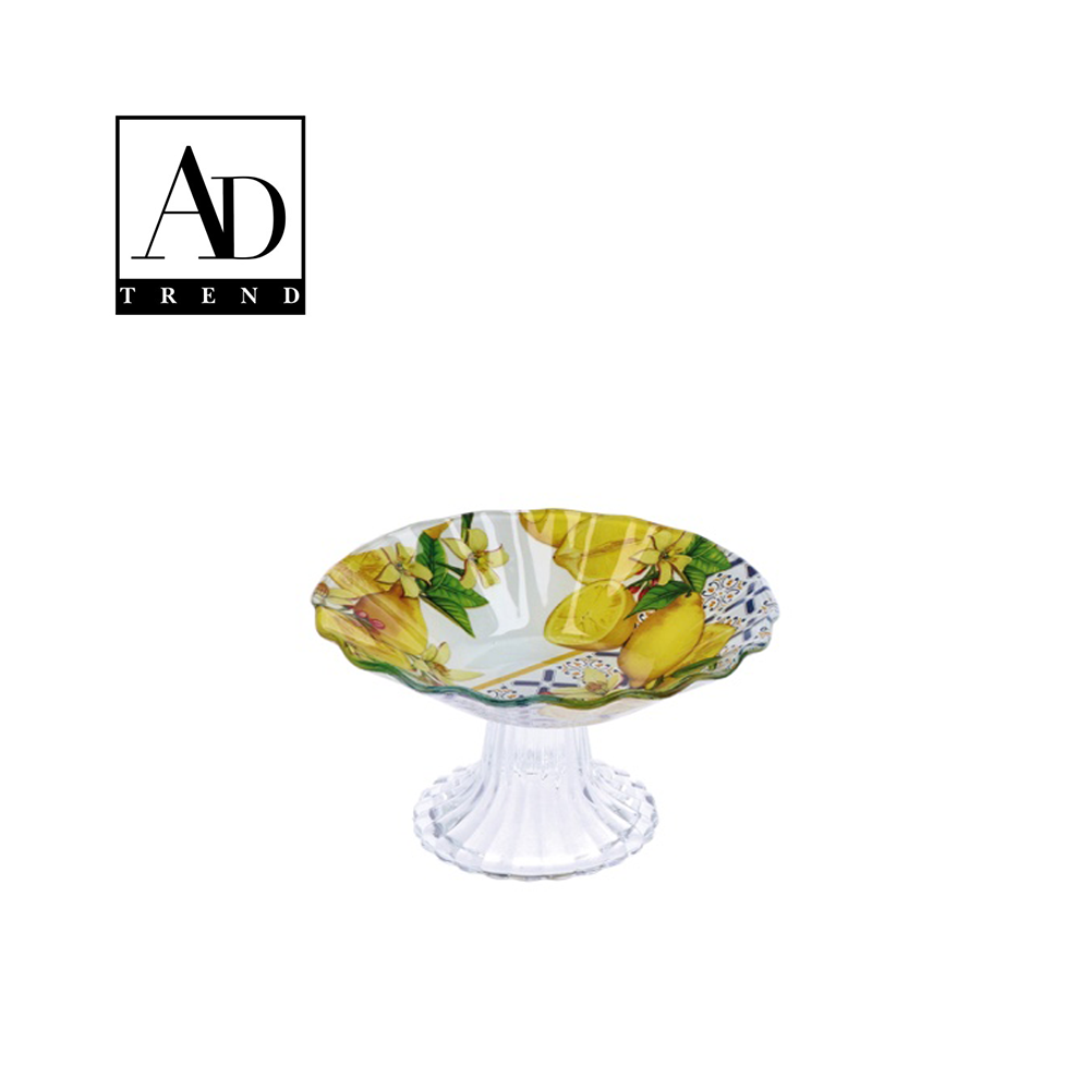 AD TREND - ALZATA VETRO ASSORTITA 2 DECORI DIAM 15 X H9,5