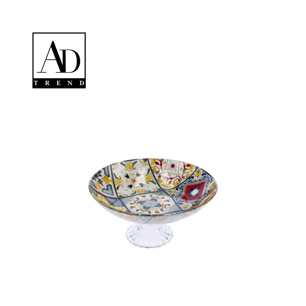 AD TREND - ALZATA VETRO ASSORTITA 2 DECORI DIAM 21 X H10 AD TREND - ALZATA VETRO ASSORTITA 2 DECORI DIAM 21 X H10