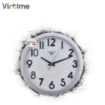 VIRTIME - OROLOGIO PARETE ABS DIAM. 25,4 CM MOVIMENTO SWP SILENZIOSO QUADR. BIANCO C/NUMERI  RILIEVO
