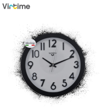 VIRTIME - OROLOGIO PARETE ABS DIAM. 25,4 CM MOVIMENTO SWP SILENZIOSO QUADR. BIANCO C/NUMERI  RILIEVO