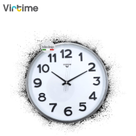 VIRTIME - OROLOGIO PARETE ABS DIAM. 30 CM MOVIMENTO SWP SILENZIOSO - CROME - QUAD. BIANCO/NERO