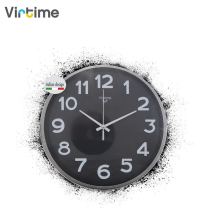 VIRTIME - OROLOGIO PARETE ABS DIAM. 30 CM MOVIMENTO SWP SILENZIOSO - CROME - QUAD. BIANCO/NERO