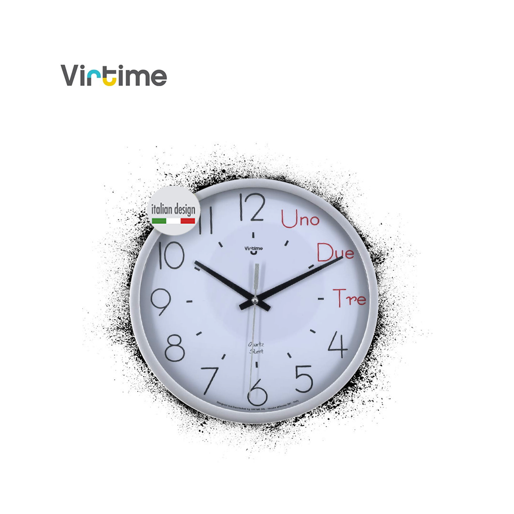 VIRTIME - OROLOGIO PARETE ABS DIAM. 25,4 CM MOVIMENTO SWP SILENZIOSO