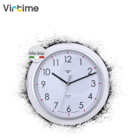 VIRTIME - OROLOGIO PARETE ABS DIAM. 23,2 CM MOVIMENTO SWP SILENZIOSO - QUAD. BIANCO E LUNETTA SILVER