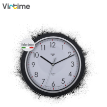 VIRTIME - OROLOGIO PARETE ABS DIAM. 23,2 CM MOVIMENTO SWP SILENZIOSO - QUAD. BIANCO E LUNETTA SILVER