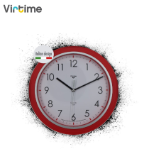 VIRTIME - OROLOGIO PARETE ABS DIAM. 23,2 CM MOVIMENTO SWP SILENZIOSO - QUAD. BIANCO E LUNETTA SILVER