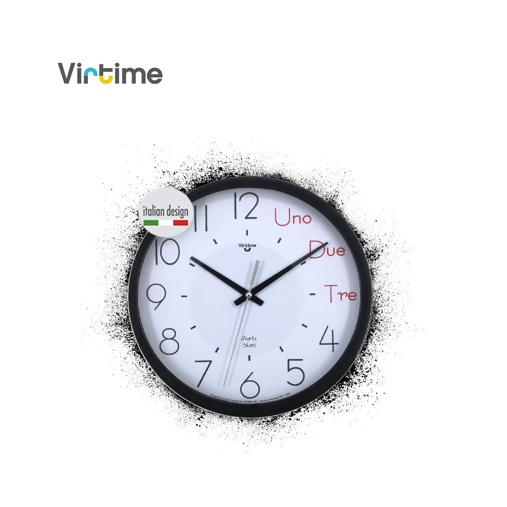 VIRTIME - OROLOGIO PARETE ABS DIAM. 23,2 CM MOVIMENTO SWP SILENZIOSO - QUAD. BIANCO