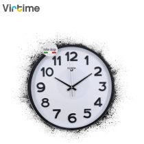 VIRTIME - OROLOGIO PARETE ABS DIAM. 30 CM MOVIMENTO SWP SILENZIOSO - QUAD. BIANCO/NERO