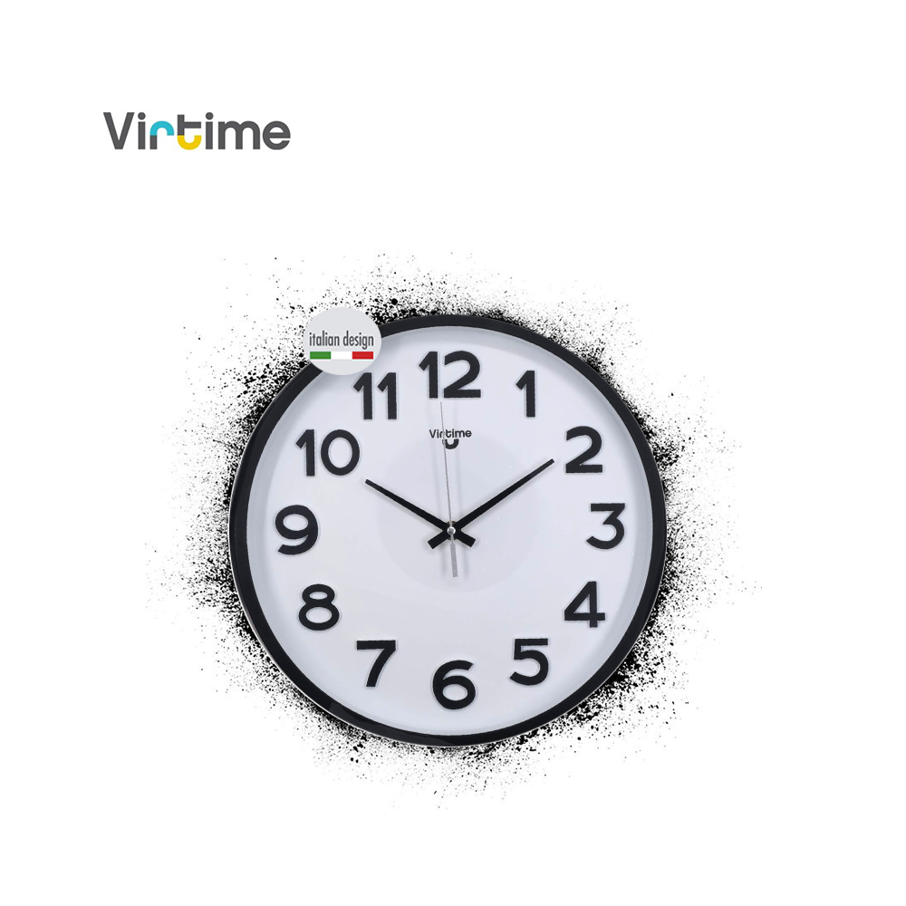 VIRTIME - OROLOGIO PARETE ABS DIAM. 30 CM MOVIMENTO SWP SILENZIOSO - QUAD. BIANCO/NERO VIRTIME - OROLOGIO PARETE ABS DIAM. 30 CM MOVIMENTO SWP SILENZIOSO - QUAD. BIANCO/NERO