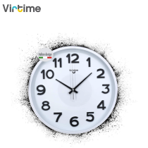 VIRTIME - OROLOGIO PARETE ABS DIAM. 30 CM MOVIMENTO SWP SILENZIOSO - QUAD. BIANCO/NERO