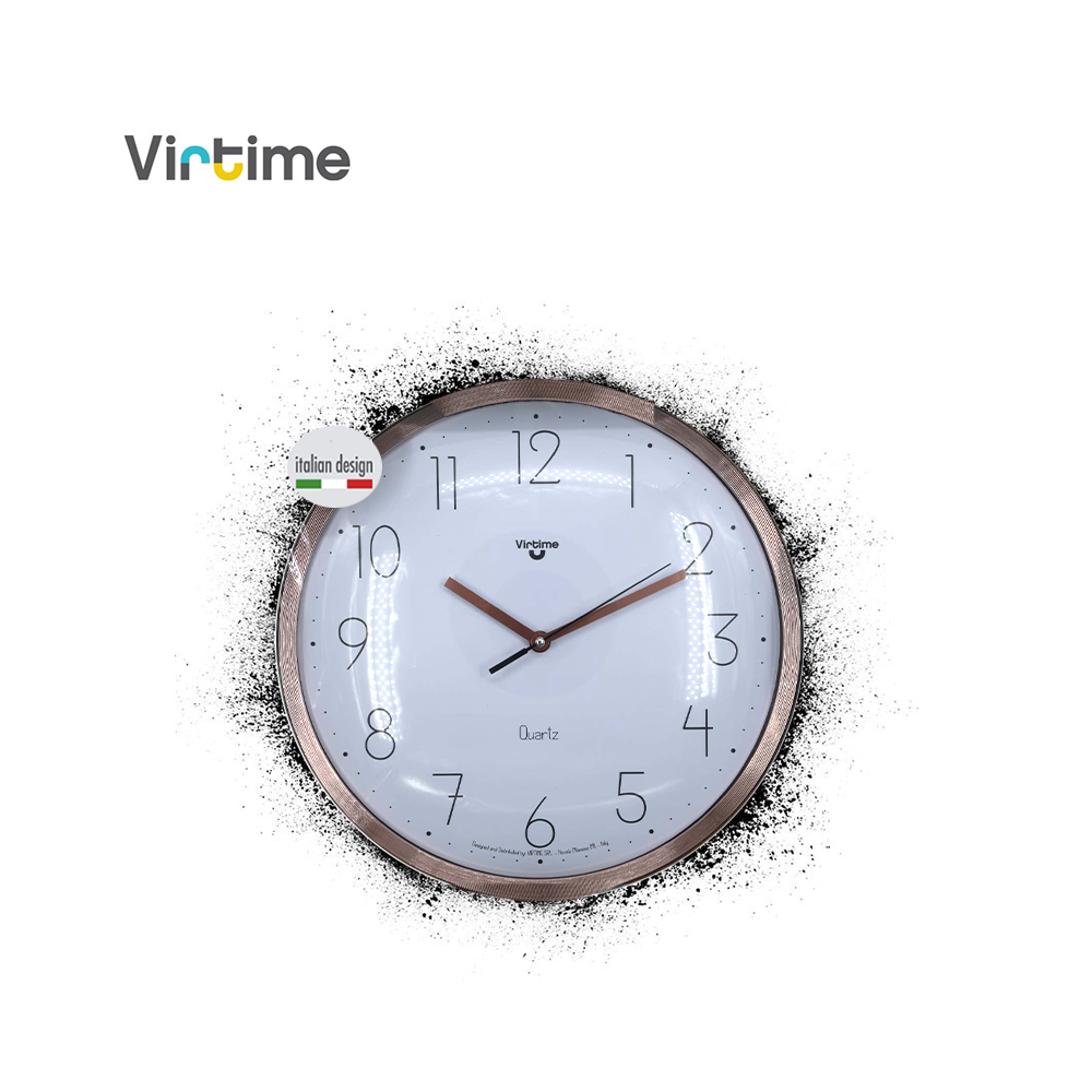 VIRTIME - OROLOGIO PARETE ABS TONDO DIAM. 33 CM CROMATO VIRTIME - OROLOGIO PARETE ABS TONDO DIAM. 33 CM CROMATO