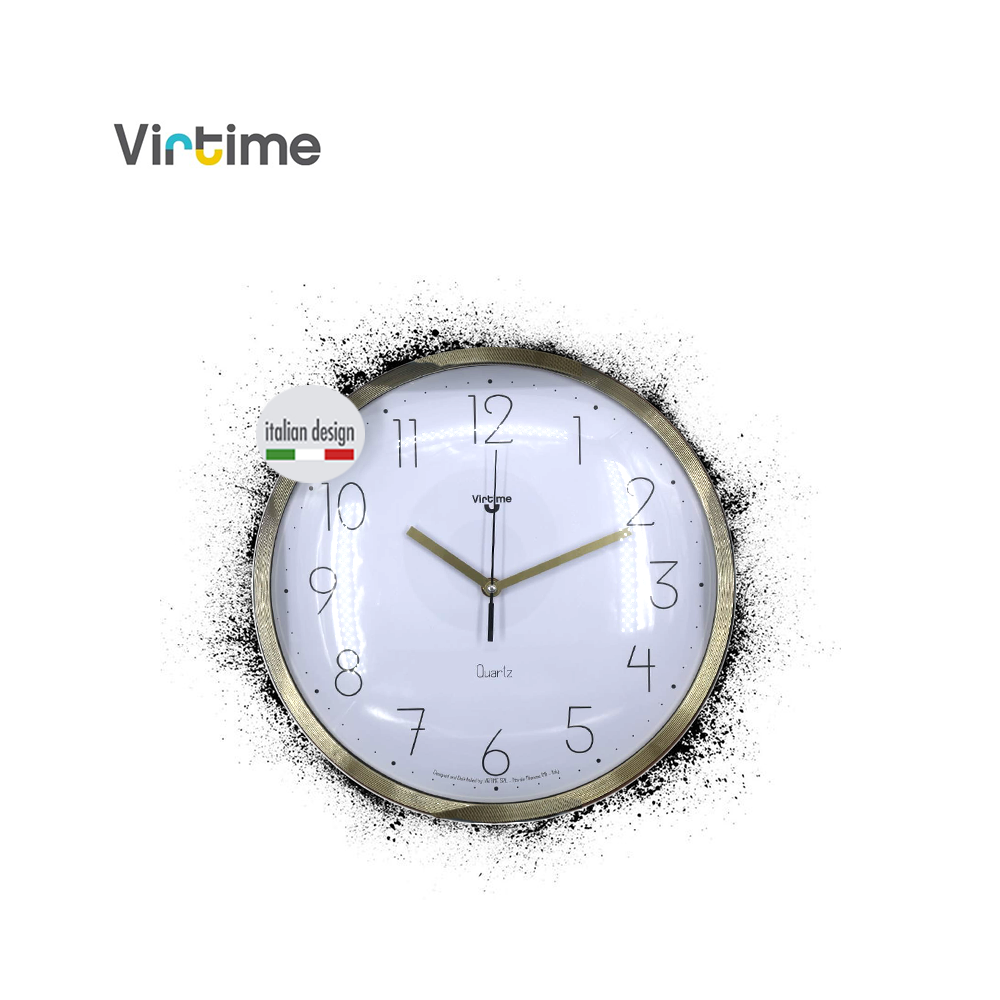 VIRTIME - OROLOGIO PARETE ABS TONDO DIAM. 33 CM CROMATO