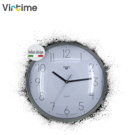 VIRTIME - OROLOGIO PARETE ABS TONDO DIAM. 33 CM QUARZO BIANCO NUMERI NERI