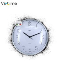 VIRTIME - OROLOGIO PARETE ABS TONDO DIAM. 33 CM QUARZO BIANCO NUMERI NERI