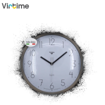 VIRTIME - OROLOGIO PARETE ABS TONDO DIAM. 33 CM QUARZO BIANCO NUMERI NERI