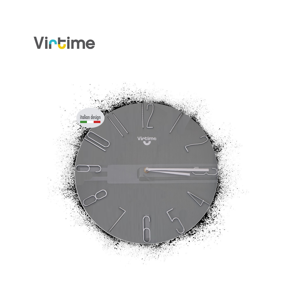 VIRTIME - OROLOGIO PARETE ABS TONDO DIAM. 36 CM NUMERI ARABI