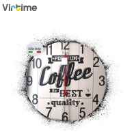 VIRTIME - OROLOGIO PARETE LEGNO TONDO MAXI DIAM. 58 CM COFFE BREAK MOVIMENTO A QUARZO STEP