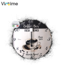 VIRTIME - OROLOGIO PARETE LEGNO TONDO MAXI DIAM. 58 CM COFFE BREAK MOVIMENTO A QUARZO STEP
