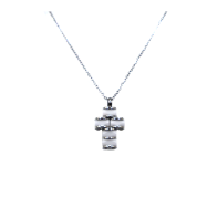 COLLANA UOMO IN ACCIAIO CON PENDENTE A FORMA DI CROCE