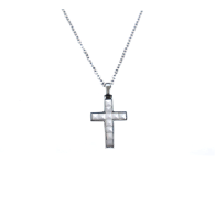 COLLANA UOMO IN ACCIAIO CON PENDENTE A FORMA DI CROCE