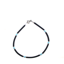 BRACCIALE CAUCCIU' E ARGENTO 925 REALIZZATO A MANO "MADE IN ITALY"