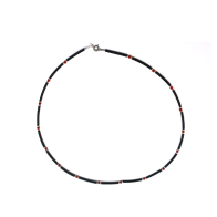 COLLANA CAUCCIU' E ARGENTO 925 REALIZZATA A MANO "MADE IN ITALY"