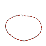 COLLANA IN ARGENTO 925 E VERO CORALLO REALIZZATA A MANO "MADE IN ITALY"