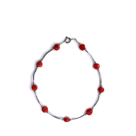 BRACCIALE ARGENTO 925 E VERO CORALLO REALIZZATO A MANO "MADE IN ITALY"