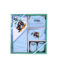 DISNEY - SET NEONATO IN SPUGNA E COTONE MIKY MOUSE 4 PZ IN CONFEZIONE REGALO