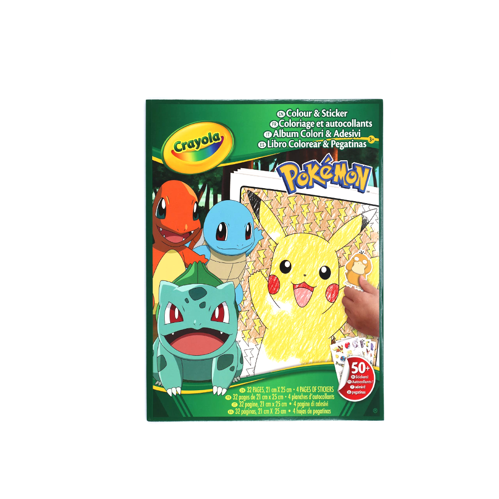 CRAYOLA - ALBUM ADESIVI E DA COLORARE POKEMAN 3+