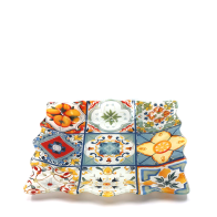 AD TREND - PIATTO QUADRATO VETRO ASSORTITO 2 DECORI CM20X20 P
