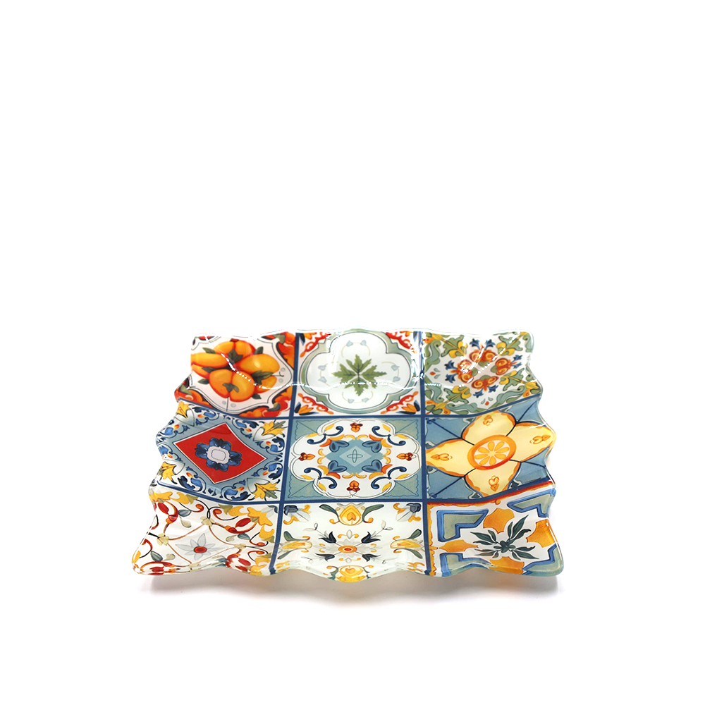 AD TREND - PIATTO QUADRATO VETRO ASSORTITO 2 DECORI CM20X20 P AD TREND - PIATTO QUADRATO VETRO ASSORTITO 2 DECORI CM20X20 P