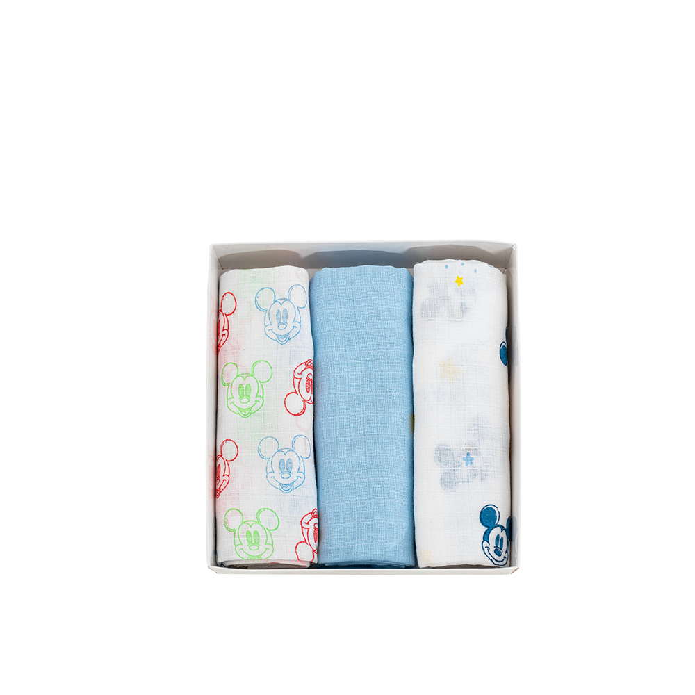 WALT DISNEY - QUADRATO DI GARZA 100% COTONE IN CONFEZIONE REGALO DA 3 PZ WALT DISNEY - QUADRATO DI GARZA 100% COTONE IN CONFEZIONE REGALO DA 3 PZ