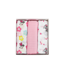 WALT DISNEY - QUADRATO DI GARZA 100% COTONE IN CONFEZIONE REGALO DA 3 PZ