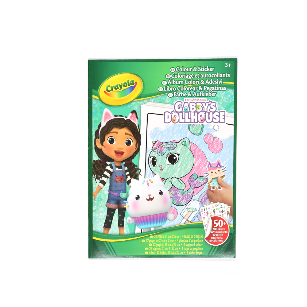 CRAYOLA - ALBUM ADESIVI-COLORING GABBY'S DOLLHOUSE 3+