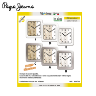 VIRTIME - OROLOGIO PARETE ABS 23X23X4 CM MOVIMENTO SWP SILENZIOSO  QUADRANTE BICOL. EFFETTO LEGNO