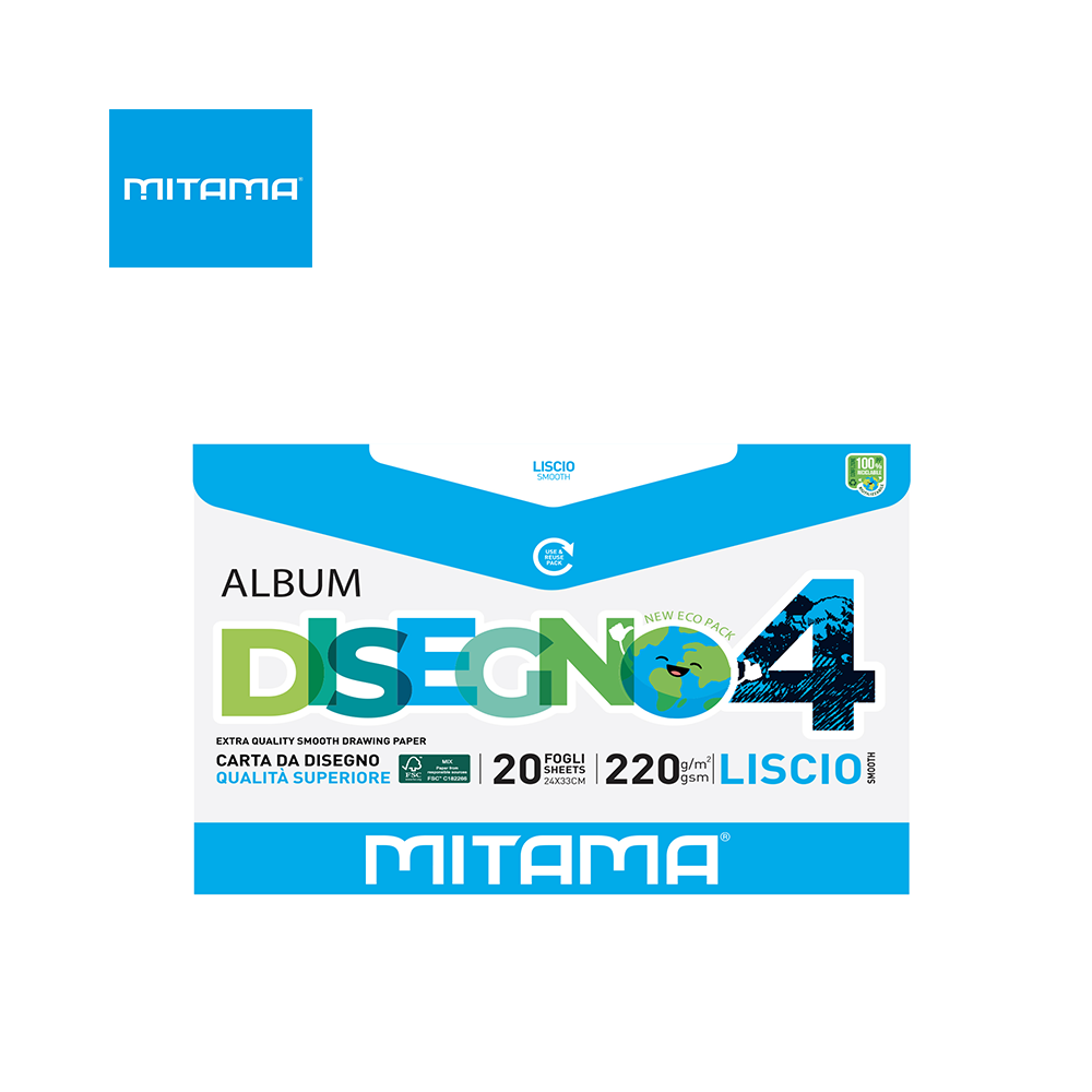 MITAMA - ALBUM DISEGNO ECOBUSTA, LISCIO 20 FG. 24X33 GR 220