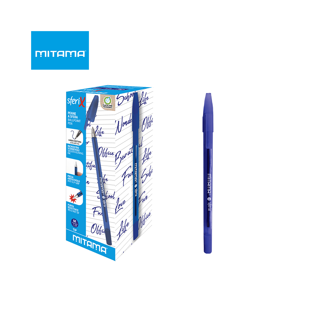 MITAMA - SCATOLA 30 PENNE SFERA SFERIX BLU MITAMA - SCATOLA 30 PENNE SFERA SFERIX BLU