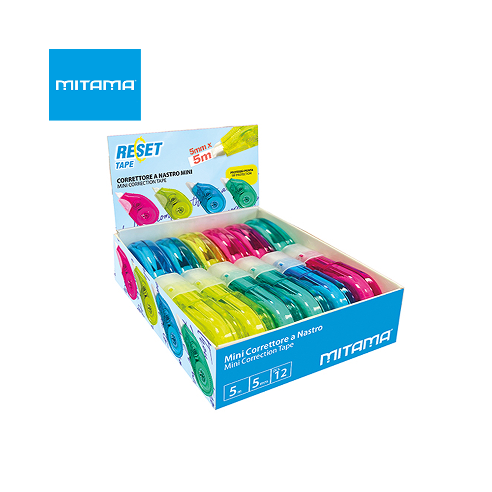 MITAMA - DISPLAY CORRETTORE NASTRO FANTASY 5 MT COLORI ASSORTITI DA 12 PZ