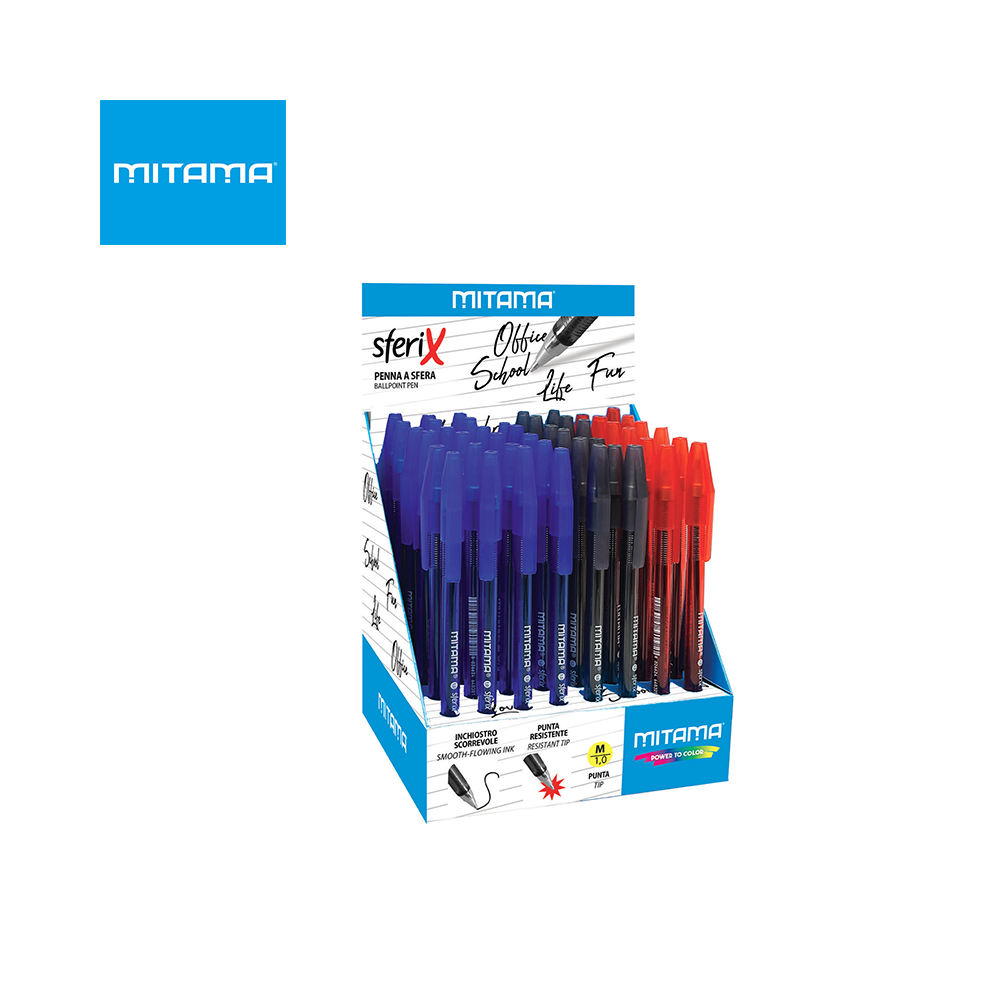 MITAMA - DISPLAY PENNA SFERA SFERIX ASSORTITI DA 48 PZ MITAMA - DISPLAY PENNA SFERA SFERIX ASSORTITI DA 48 PZ