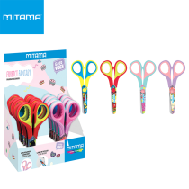 MITAMA - DISPLAY FORBICI JUNIOR 13 CM PRESA IN GOMMA FANTASIA ASSORTITA DA 12 PZ
