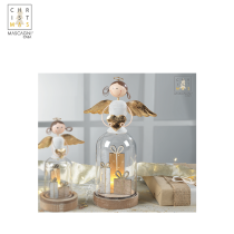 MASCAGNI - ANGELO LED IN LEGNO+ VETRO COL. ORO
